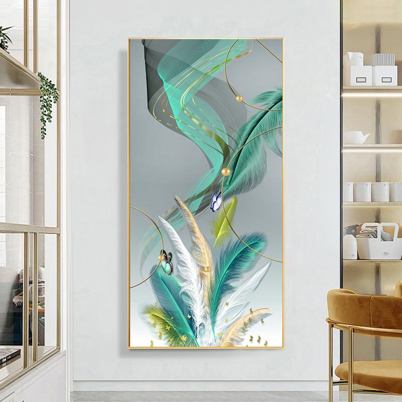 Nordic Luxury Decorative Painting Printed On Canvas Modern Feathers Posters Prints Wall Pictures for Porch Aisle Home Decor