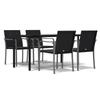 VidaXL Garden Dining Set 5 Pcs Cushions Wicker Steel 3186963