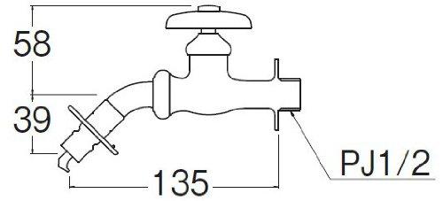 SANEI Washing Machine Faucet, Water Supply Hose Connection, Automatic Water Shut-Off, Cold Climate Model, Y123TK-1-13