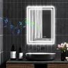 50 X 70 Cm Anti-Fog LED Bathroom Mirror, with Bluetooth and Clock - Silver Tone