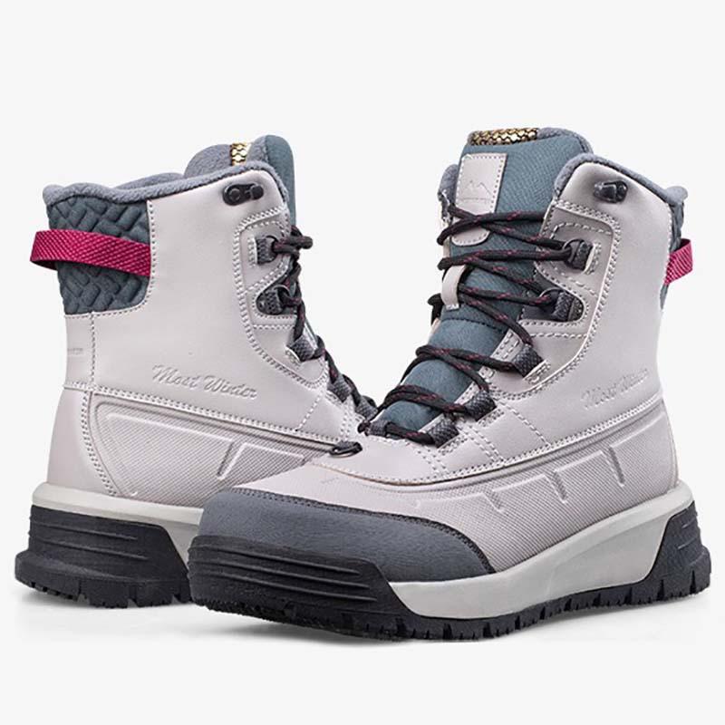 

Мужские зимние меховые утепленные подкладки стремя для ноги теплые холодные легкие походные водонепроницаемые нескользящие высокие средней длины сноубутсы 45 белый