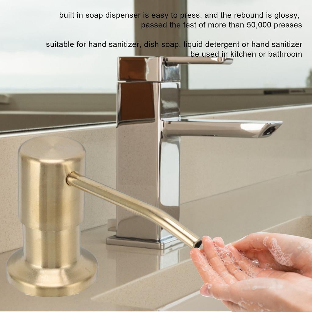 300ml Kitchen Sink Soap Dispenser Stainless Steel 360 Degrees  Rotation Multifunctional Soap Dispenser for Kitchen