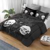 3D Anime Bedding Set Evil-Satan Demon Skull Printed Duvet Cover Set With Pillowcase Bedspread Boy Teens Adult Queen King Size