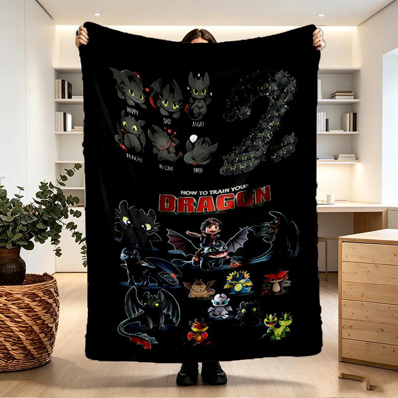 How to Train Your Dragon Print Blanket - Soft & Comfortable, for Bedroom, Travel, Sofa, Home Decoration - Birthday Christmas Gift for Friend