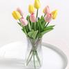 6 Pcs Artificial Tulip Flowers Real Touch Faux PU Tulip Bouquet Fake Flower Arrangement for Home Room Office Party Wedding Decoration