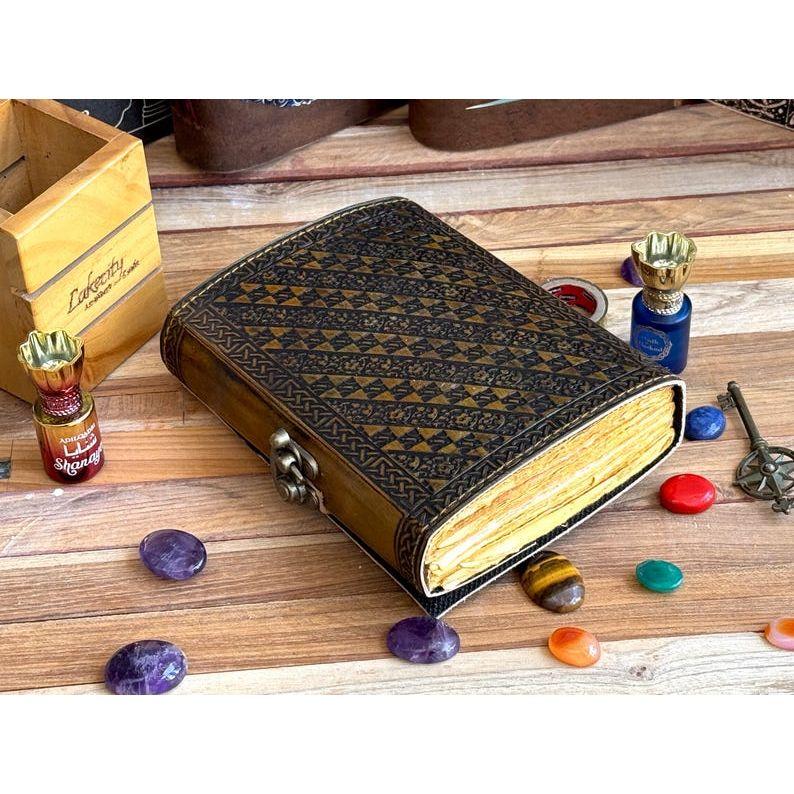 Handmade Leather Journal Book of Shadows with Loc Handmade Pepar Antique Book of Spell the Magik Circle of Life For Traveling Sketchbook