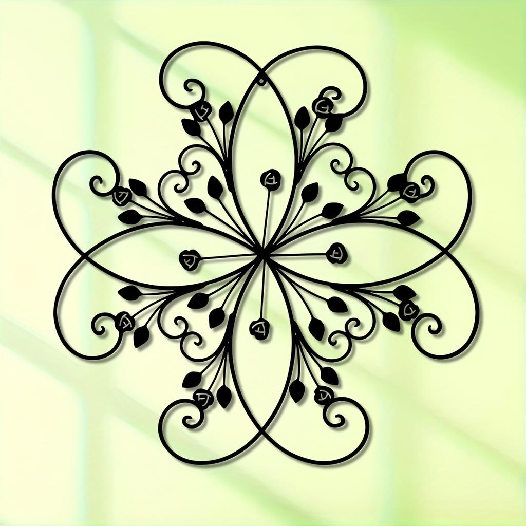 Metal Flower Wall Art Floral Sculpture 15 Inch Seasonal Decor For Garden Patio Balcony Home Wedding Gift