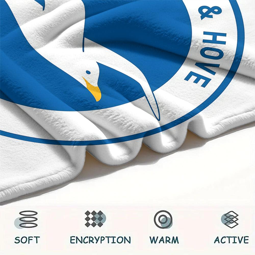 1PC Brighton & Hove Albion Patterned Flannel Blanket Suitable For All Seasons for Home Decor Warmth and Comfort Gifts Holiday Present