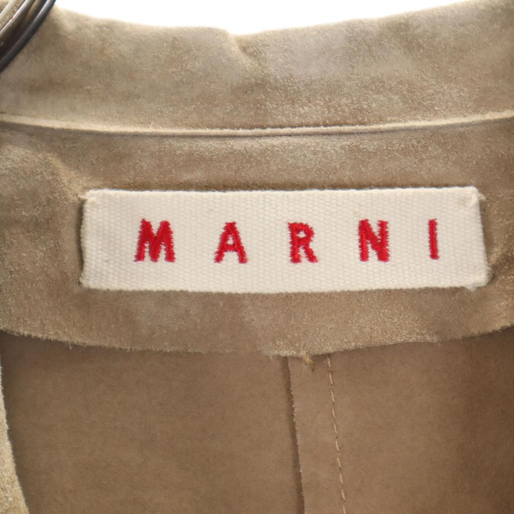 Marni Made In Italy Leather Coat 40 Beige Women Used
