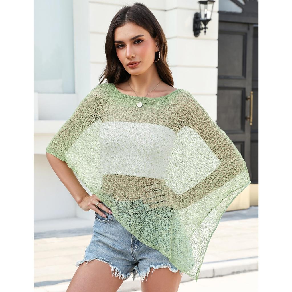 Women's Knit Mesh Beach Cover Up, Color Pullover