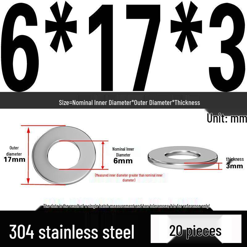 Thickened 304 Stainless Steel Flat Washer Spacer (M2-M36)