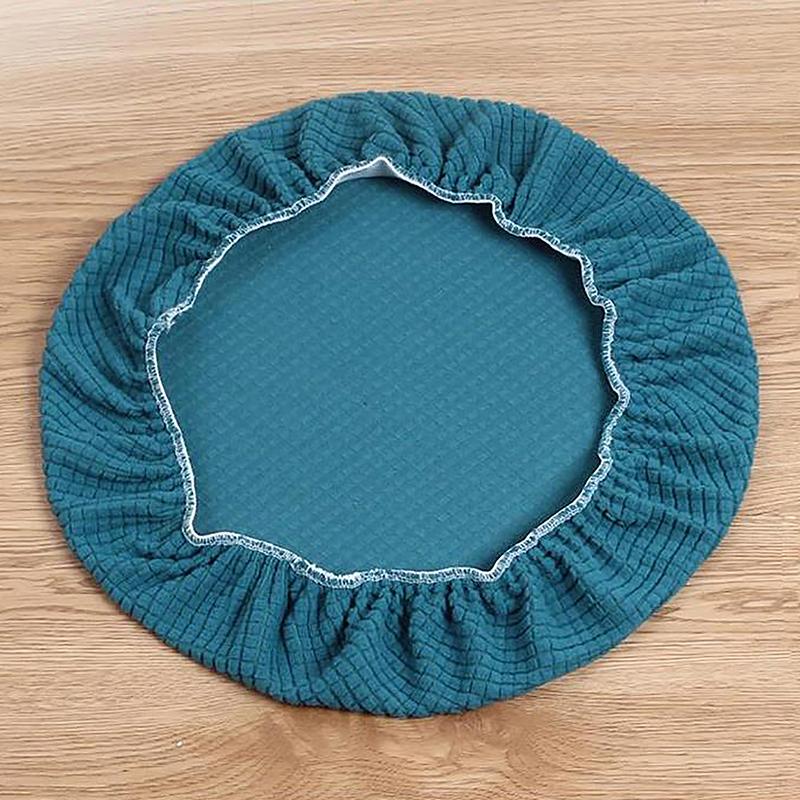 Bar Stool Cover Polar Fleece Round Chair Cover Removable Stool Slipcover Solid Seat Cushion Protector Washable Bar Stool