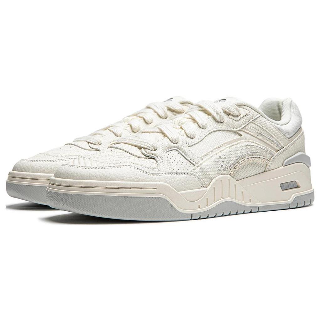 Li Ning Moon White 2.0 Slip Resistant, Abrasion Resistant, Breathable, Height Increasing Low top Skateboard Shoes Men's AGCU275-1
