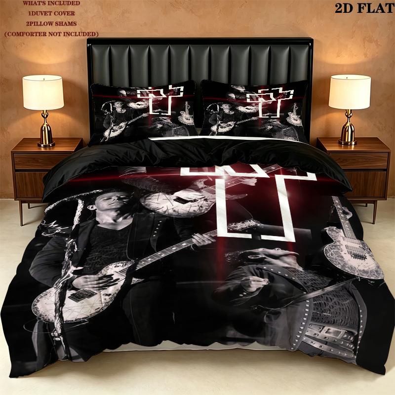 Rammstein Bedding Quilt Set Quilt Cover Pillowcase Home Decoration Birthday Gift (1 * duvet cover + 2 * pillowcase, without core)