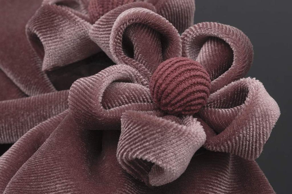 (Soubien) Hair Ornament for Graduation Ceremony, Hakama, Coming-of-Age Ceremony, Furisode, Ribbon, Pink, Flower, Velvet, Tsumami-zaiku, Comb-type