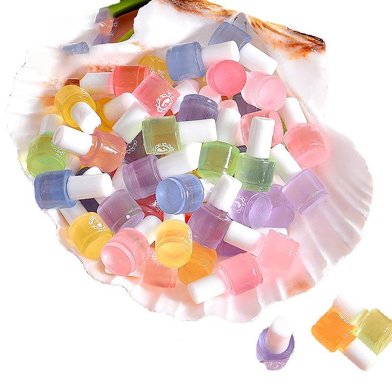 

5 шт. Светящиеся миниатюры флаконов лака для ногтей из смолы, декор для мобильного телефона, ручная работа, сделай сам, случайный цвет