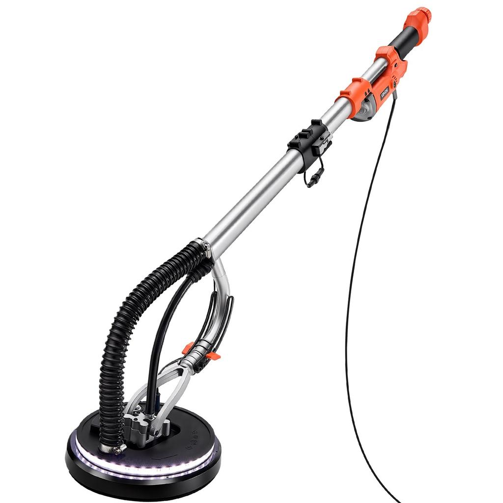 Drywall Sander, 1010W Electric Drywall Sander, Popcorn Ceiling Removal Tool with 7 Variable Speed 1000-2200 RPM, Double-Deck LED Light, Foldable &