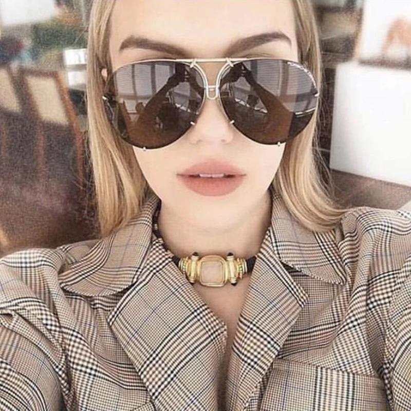 Popular Fashion Pilot Sunglasses Women For Men Oversized Luxury Brand Designer Sun Glasses Vintage Gradient Punk Shades Uv400