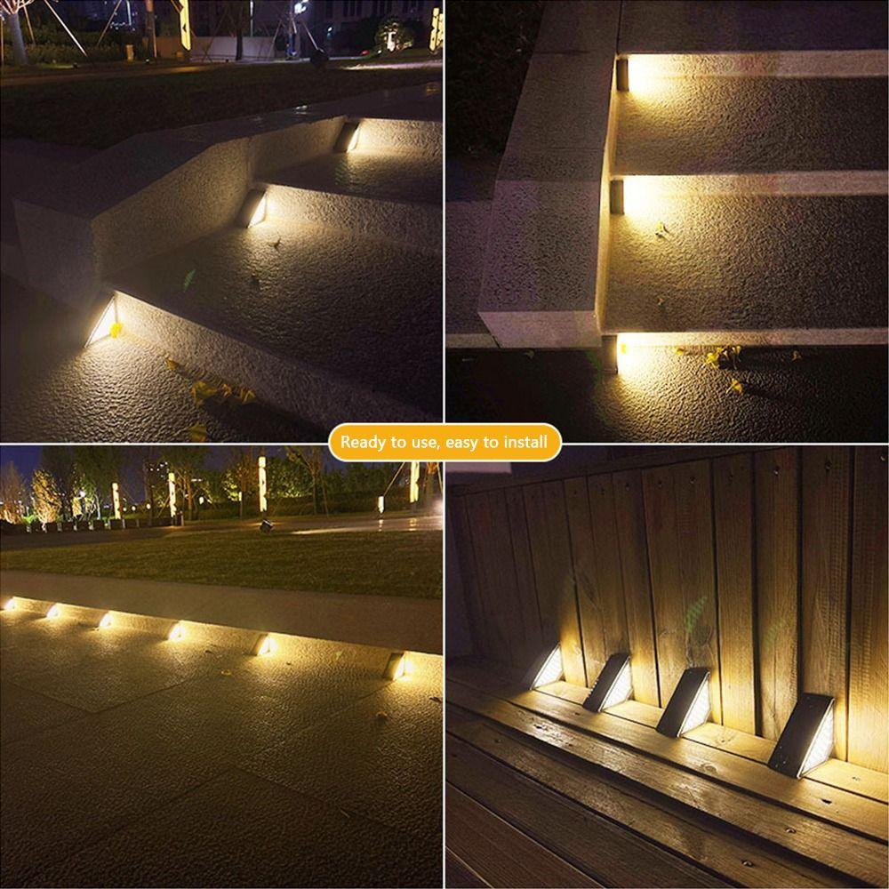 LED Solar Step Lamp Warm Light Outdoor Floor Light High Quality Stair Light  Step Deck Fence