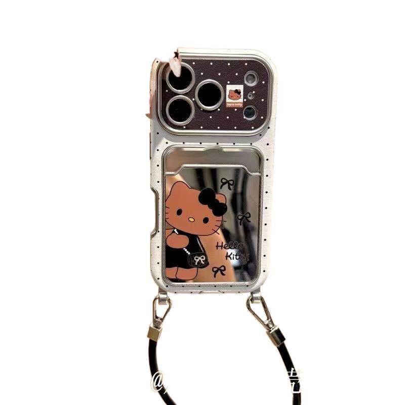 Applicable to Apple iphone17promax Korean mirror card bag 16pro niche 15 pendant 14ins mobile phone case