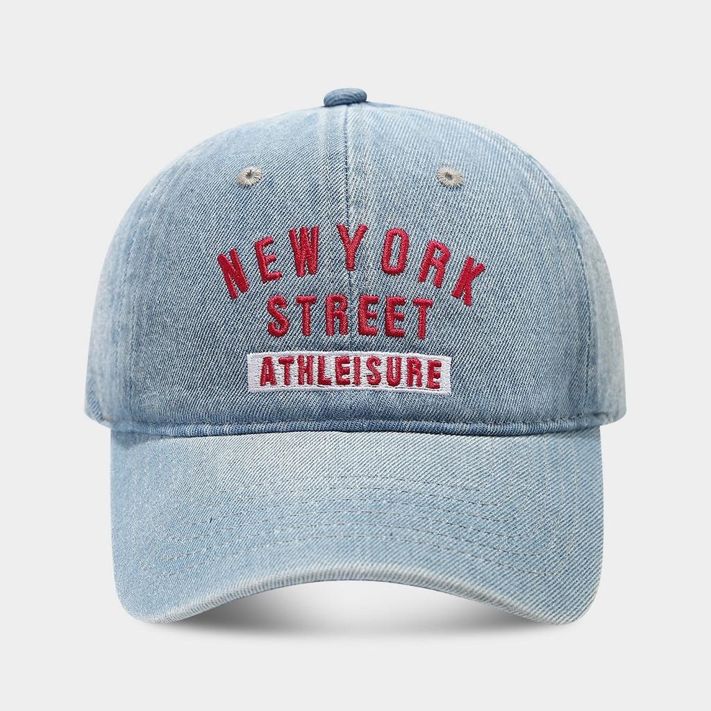 Denim Baseball Cap With Embroidered Letters For Outdoor Sun Protection