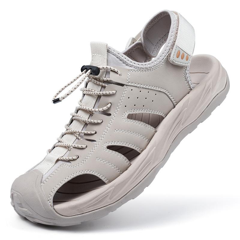 

2025 прямая трансляция новая летняя мужская сумка сандалии с открытым носком дышащие взрыв повседневные большой размер пляжная обувь полая сетчатая обувь 46