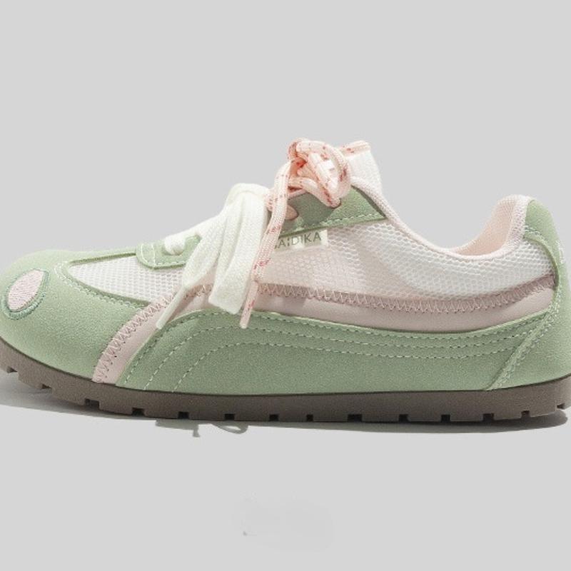 Hochwertige Damenschuhe Schnürschuhe Damen Vulkanisierte Schuhe Mode Farbabstimmung Mesh Lässig Leichte Atmungsaktive Sneaker