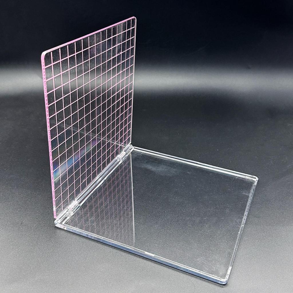 Accurate Stamp Positioner with Grid Lines Acrylic Clear Block Stamping Platform for DIY Card Scrapbooking Journaling