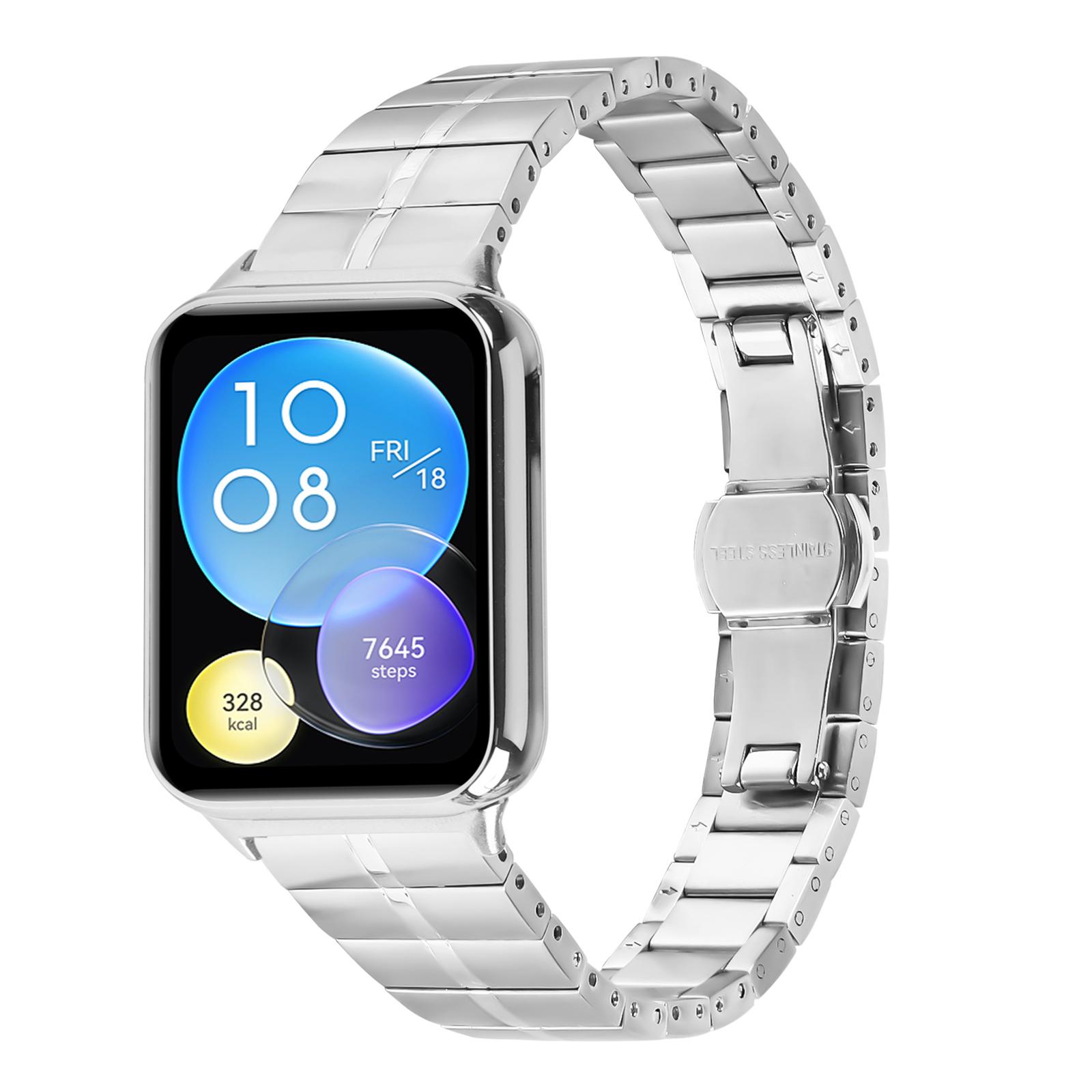 

For Xiaomi Smart Band 8 Pro Smartwatch Strap Hard Stainless Steel Slim Wrist Band Silver