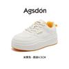 Augustine Platform White Shoes Women's 2025 New Spring Flat Casual Sports Shoes Student Muffin Board Shoes Tide