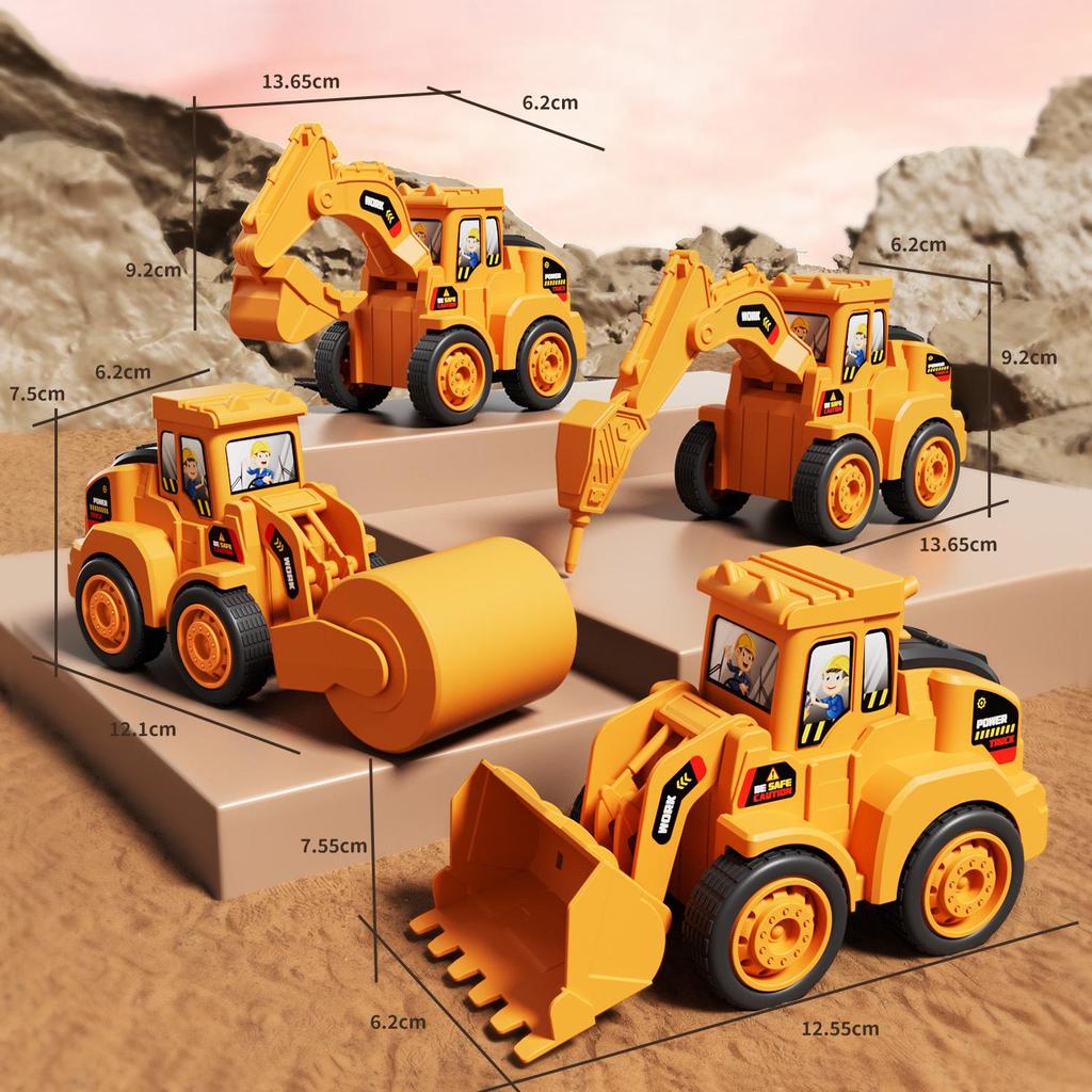 Children's Educational Inertial Excavator Toy Car Model