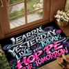 Area Rug Non-Slip Graffiti Quote Motif Carpet for Living Room Bedroom Apartment Entryway Entrance Office Street Style