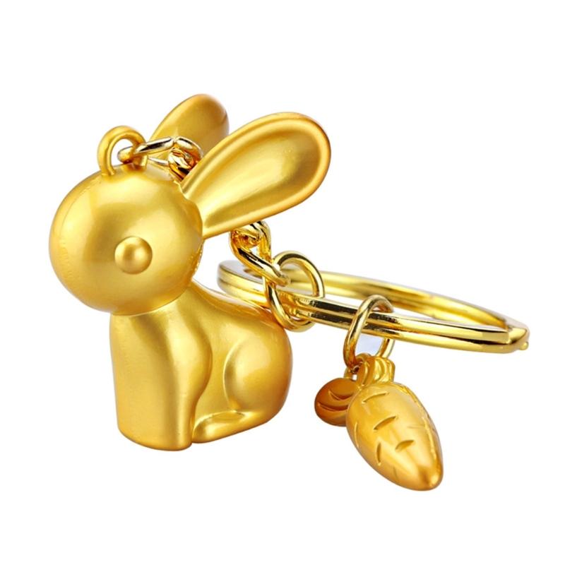 

Golden-Rabbit Keychain Women Bag Pendent Car Keyring Lucky Rabbit Amulet-Jewelry Gifts Chinese New Year Mascot Zodiac 1