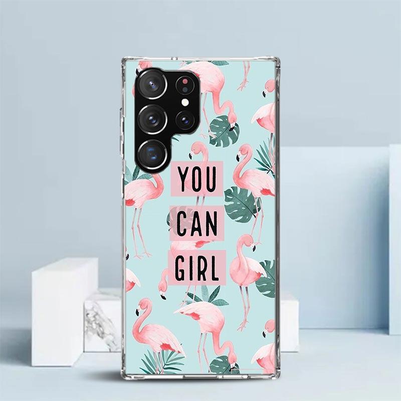 Pink Red Flamingo Phone Case For Samsung Galaxy S24 S25 Edge S26 Ultra S22 S23 Plus S21 + S20 FE Soft TPU Back Cover Galaxy S25