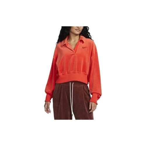 Nike Women's Short Long-Sleeve Sweatshirt with Solid Color Logo