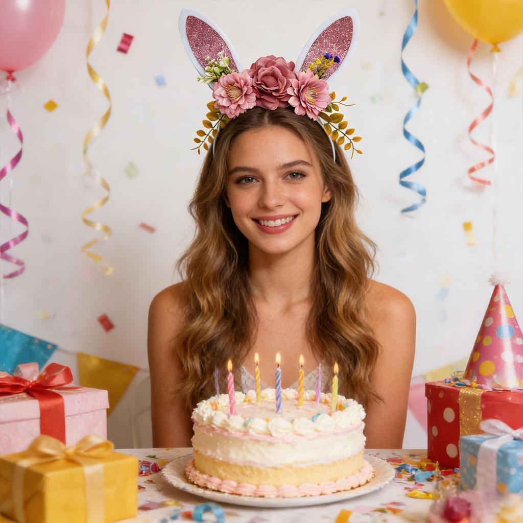 Easter Bunny Headband Adjustable Soft Glitter Cartoon Costume Decoration Adult Kids Party Favor Headband For Cosplay Photo Booth