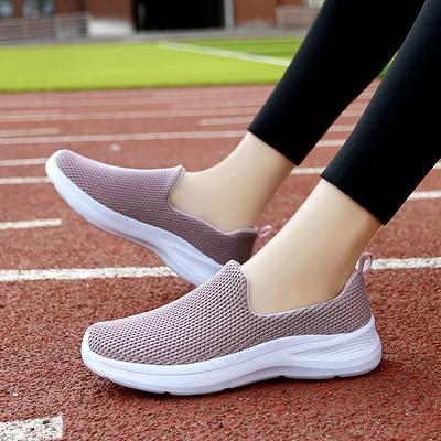 2025 neue große Größe Frühling weichsohlige Fliegenstrick Mesh atmungsaktiv Damen Freizeitmode Trend Sportschuhe