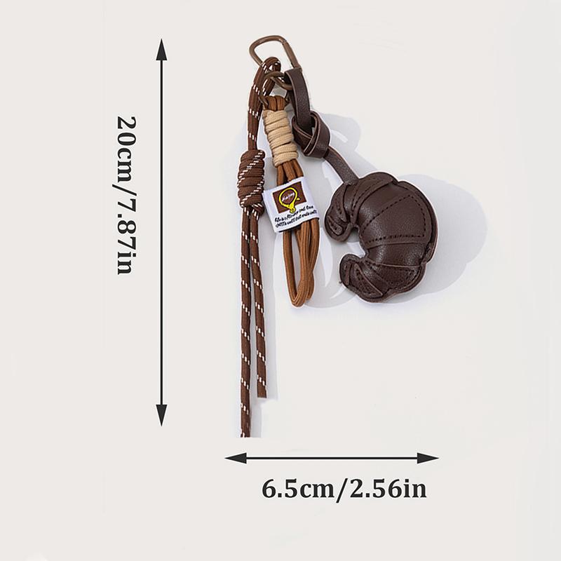 Yogodlns 1PC Braided Rope Bag Pendant Cute Pendant Cute Croissant Ins Bag Pendant Fashion Hanging Charm