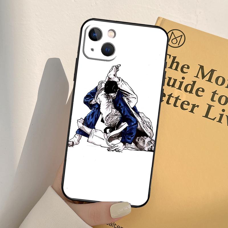 Japanese Martial Arts Judo Phone Case For iPhone 16 15 14 13 11 12 Pro Max 13 12 mini XR 16e 15 16 Plus Full Cover