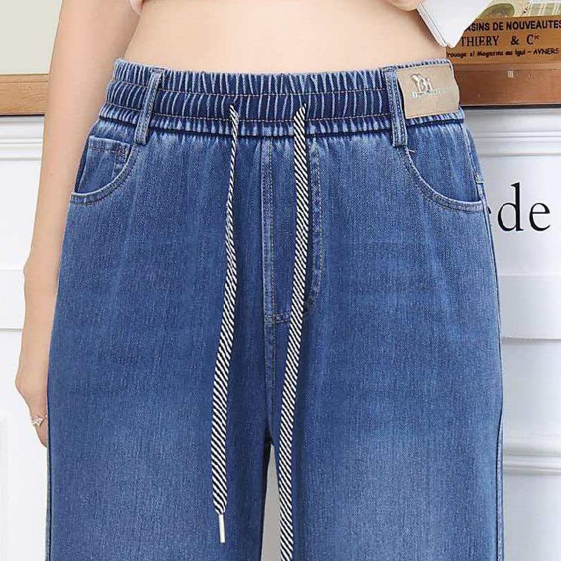 Summer Thin Denim Straight Pants for Women 2026 New High-Waisted Light Blue Wide-Leg Loose Casual Pants
