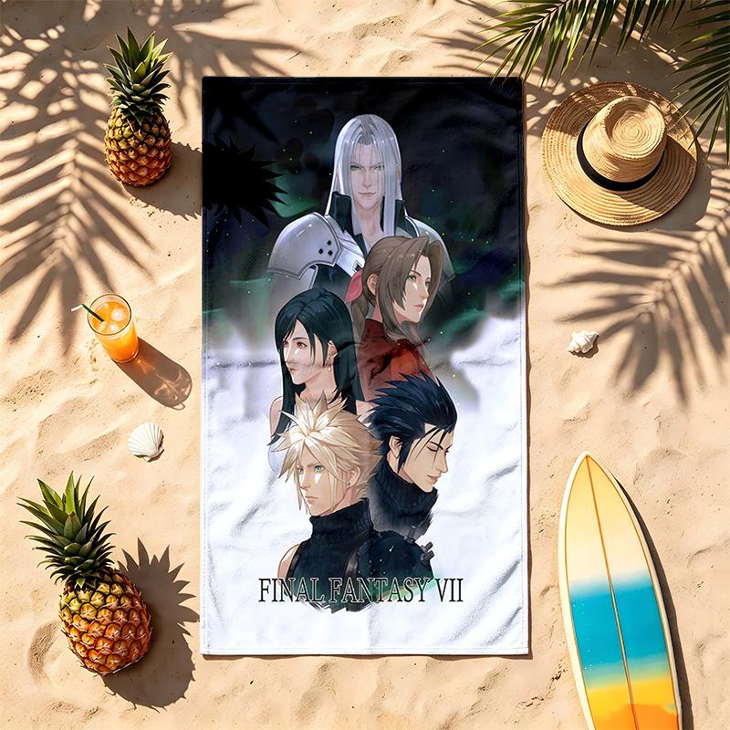 Final Fantasy (1) Thema Strandtuch Sandabweisend Weich Und Bequem Geeignet Für Den Pool Camping Yoga Und Tauchen Ein Reise