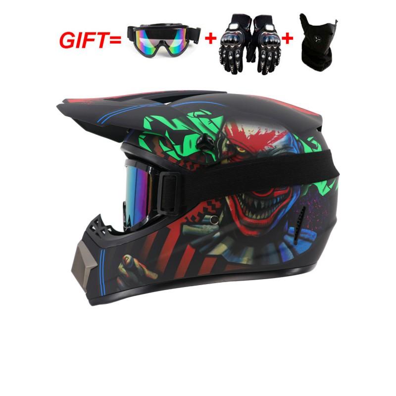 Full Face Motorcycle Helmet Off-Road ATV Dirt Bike Downhill Mountain Karting Adult Unisex ABS Safety Gear