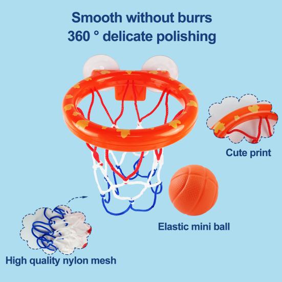 Bath Toy Basketball Hoop for Toddlers Kids Baby Bathtub Basketball with Suction Cups Fun Basketball Toy for Boys And Girls Bath Time