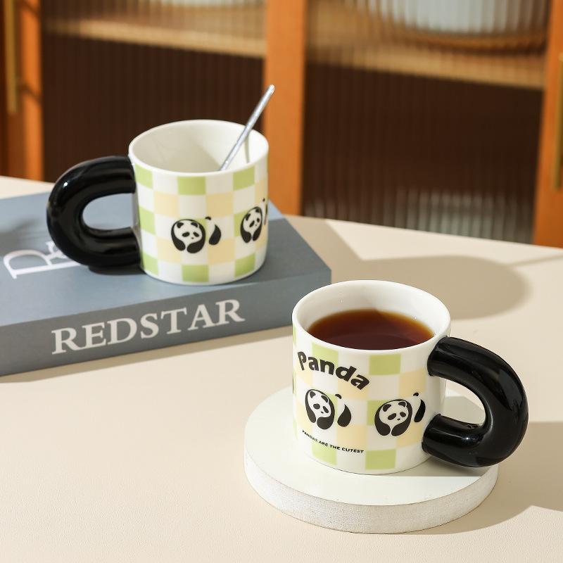 Panda Ceramic Water Cup Mug Holiday Gift Set High-Precision Cartoon Coffee Cup Birthday Gift Souvenir