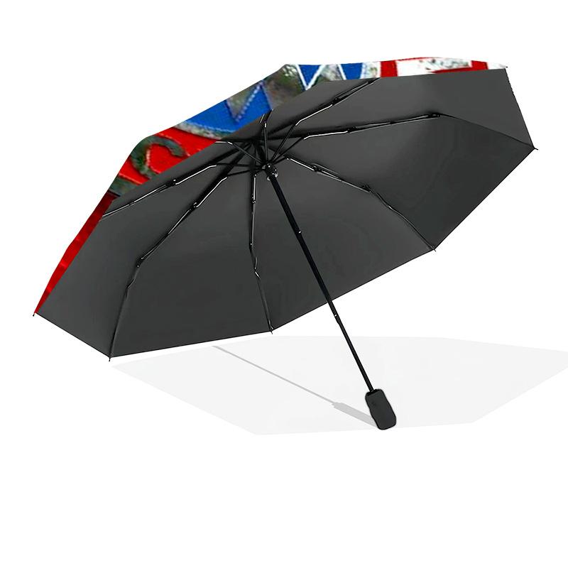 Ombrello Automatico Stampato con Stemma FC Monaco, 8 Stecche per Viaggio, Campeggio, Ombrello Casual, Regalo Essenziale per la famiglia e gli amici