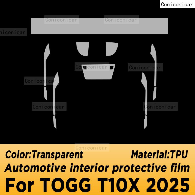 For TOGG T10X 2025 Panel Navigation Automotive Interior Screen TPU Protective Film Anti-Scratch Accessories