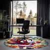 Christmas Santa Claus Printed Round Rug Carpet Chair Rug Area Rug Entryway Doormats,for Office Chair Living Room Bedroom Kitchen Room.