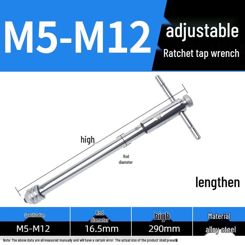 Manual Ratchet Hand Tap Wrench Set for Threading and Reaming