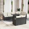 Set of 9 Pieces of Garden Sofa with Black Cushions In Poly Rattan 3348483