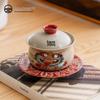Hand-Painted Wood Ash Gaiwan: Retro Tea Brewing Bowl Set for Kung Fu Tea.
